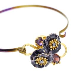 bransoleta z kwiatami,maki,emaliowane,ogród - Bransoletki - Biżuteria