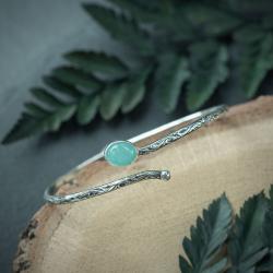 regulowana bransoleta z błękitnym amazonitem - Bransoletki - Biżuteria