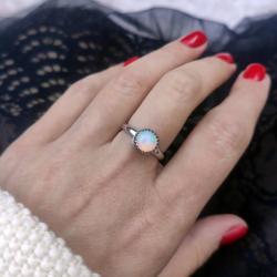 opal,pierścionek z opalem - Pierścionki - Biżuteria