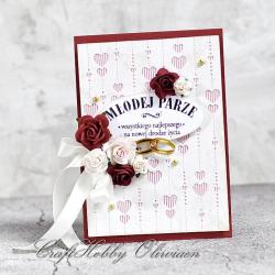 ślub,serca,róże,życzenia,kartka - Kartki okolicznościowe - Akcesoria