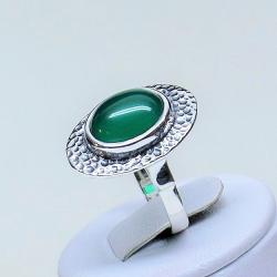 Pierścionek,zielony,srebro,biżuteria, - Pierścionki - Biżuteria