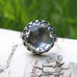 kryształ górski,pierścionek z kryształem,srebro - Pierścionki - Biżuteria
