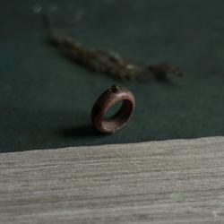 pierścionek z peridotem,drewniany pierścionek - Pierścionki - Biżuteria