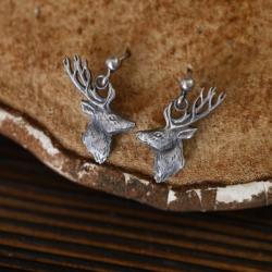 kolczyki z jeleniami,srebrny jeleń,ze zwierzętami - Kolczyki - Biżuteria