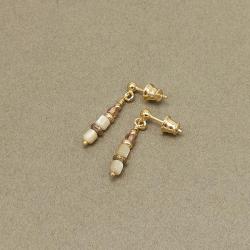 perłowe,złote,drobne,delikatne,małe,krótkie - Kolczyki - Biżuteria
