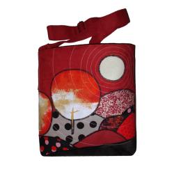 czerwona torebka listonoszka,średnia,autorska - Na ramię - Torebki