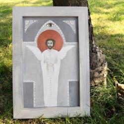 obraz anioł,anioł na drewnie - Obrazy - Wyposażenie wnętrz