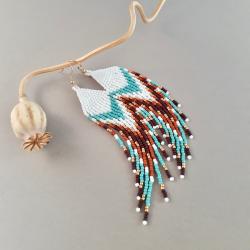 kolczyki indiańskie,etno,kolorowe - Kolczyki - Biżuteria