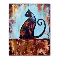 obraz kot,kot ręcznie malowany - Obrazy - Wyposażenie wnętrz