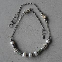 naszyjnik,srebro,perły barokowe - Naszyjniki - Biżuteria