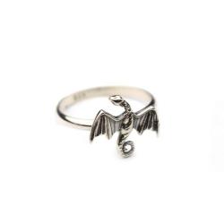 pierścionek smok,delikatny,srebry,prezent - Pierścionki - Biżuteria