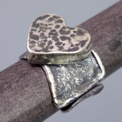 pierścionek z srebrnym sercem - Pierścionki - Biżuteria