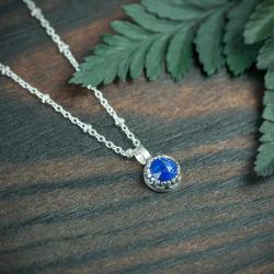 ażurowy z lapis lazuli,srebrny naszyjnik - Wisiory - Biżuteria