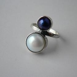 z perłą,biała perła,rozmiar 18 - Pierścionki - Biżuteria