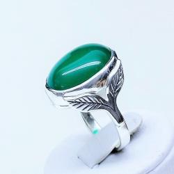 pierścionek,zielony onyks,srebro,biżuteria - Pierścionki - Biżuteria