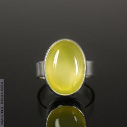 zjawiskowy nowoczesny pierścionek z żółtym agatem - Pierścionki - Biżuteria
