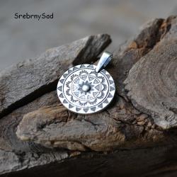 srebrna mandala,srebro, - Wisiory - Biżuteria