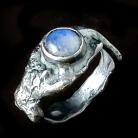 Pierścionki kamień księżycowy,srebrny,srebro,błękit,oksyda