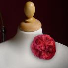 unikatowa broszka kwiat czerwona