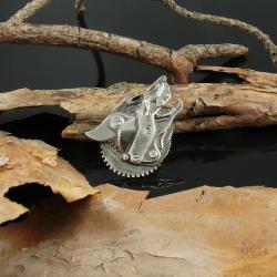 wilk srebrny wisiorek,steampunk,srebro,oryginalny - Wisiory - Biżuteria