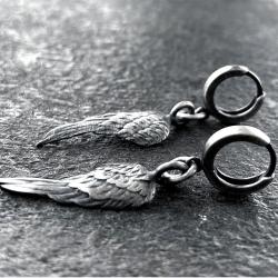 srebrne kolczyki skrzydła - Kolczyki - Biżuteria