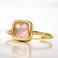 Pierścionki złoty pierścionek z kwarcem różowym poduszka