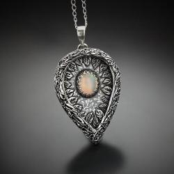 srebrny,wisior,z opalem szlechetnym - Naszyjniki - Biżuteria