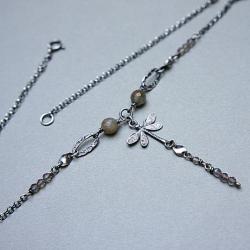 naszyjnik srebrna ważka,natura,łańcuszek - Naszyjniki - Biżuteria