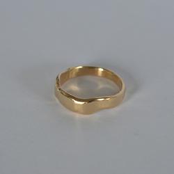 minimalizm,nowoczesny,prosty,złoty pierścionek - Pierścionki - Biżuteria