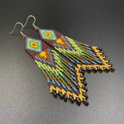 kolczyki indiańce,kolorowe kolczyki - Kolczyki - Biżuteria