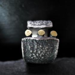 srebro,surowy,złoto - Pierścionki - Biżuteria