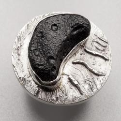 kamień z kosmosu,regulowany pierścionek,unikat - Pierścionki - Biżuteria