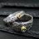 Pierścionki surowy pierścień z rubinem,srebro,złoto