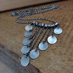 naszyjnik z blaszkami,srebro,rockowy - Naszyjniki - Biżuteria