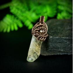 wire wrapping,miedziany wisior,cytryn - Wisiory - Biżuteria