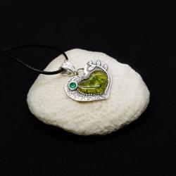 wisior ze srebra,zielony,z mchem - Wisiory - Biżuteria