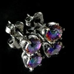 kwarc mystic,srebrne kolczyki,prezent,mistyczne - Kolczyki - Biżuteria