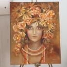 Obrazy jesienny kobiecy obraz,ciepłe kolory,kwiatowy