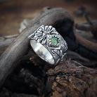 Pierścionki srebrny,pierścionek,z turmalinem,z kwiatami
