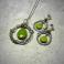 Komplety komplet biżuterii z zielonym jadeitem,srebro