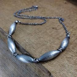 srebry surowy naszyjnik,minimalistyczny - Naszyjniki - Biżuteria