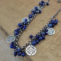 kobiecy Naszyjnik z lapis lazuli,srebro - Naszyjniki - Biżuteria
