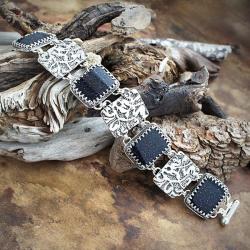 srebrna,bransoletka,z noca Kairu,segmentowa - Bransoletki - Biżuteria