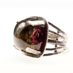 pierścionek z turmalinem arbuzowym - Pierścionki - Biżuteria