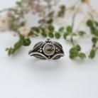 Pierścionki srebrny pierścionek,agat mszysty,listki