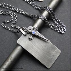 srebro,miecz,labradoryt,nieśmiertelnik - Dla mężczyzn - Biżuteria