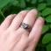 Pierścionki miedziany pierścionek z prehnitem,leśny,roślinny