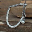 Bransoletki nowoczesna bransoletka z perłami,elegancka,srebro
