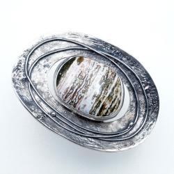 Srebrny pierścionek z jaspisem oceanicznym - Pierścionki - Biżuteria