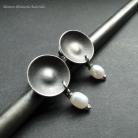 Kolczyki awangardowe kolczyki srebro,perły,sztyfty,okrągłe